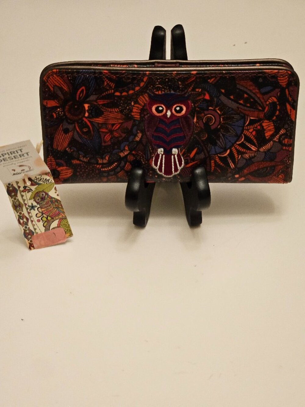 Sakroots Embroidered Purple Owl Boho Wallet NWT